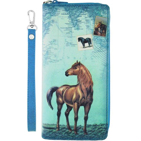 6-167: Horse vegan wristlet wallet