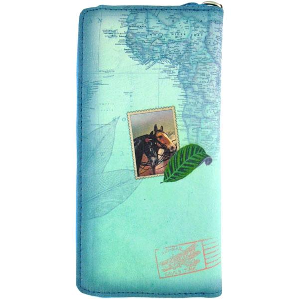 6-167: Horse vegan wristlet wallet