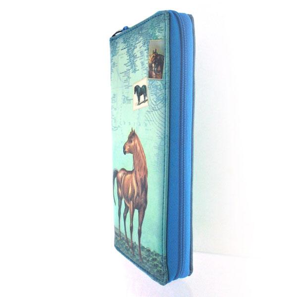 6-167: Horse vegan wristlet wallet