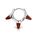 Triple Short Black-Red Opal Spike Hoop Earring