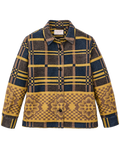 Women's Blanket Wool Overshirt - Flower Blanket Plaid / Bronze Brown