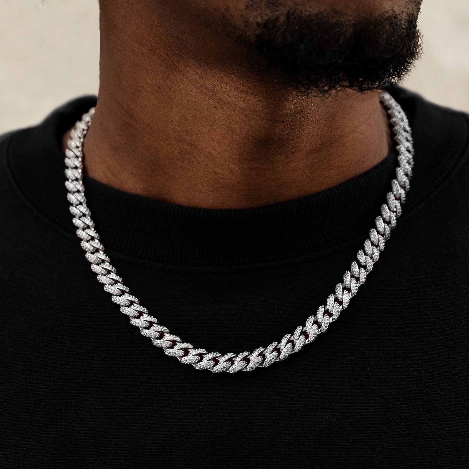 GLD Diamond Cuban Chain in White Gold - 8.5mm