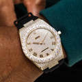 42MM Fully Iced Alpha Era® Gold w/ Rubber Strap