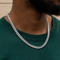 GLD Miami Cuban Link Chain in White Gold- 8mm
