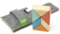 6 Piece Tegu Pocket Pouch Prism Magnetic Wooden Block Set, Sunset