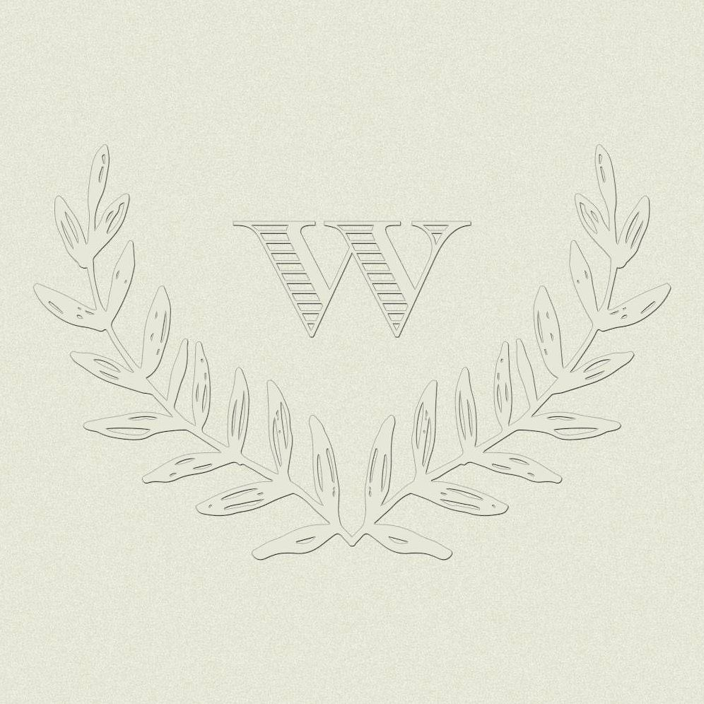 Monogram Laurel Custom Embosser Plate with Embossing Tool