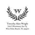 Monogram Laurel Custom Stamp