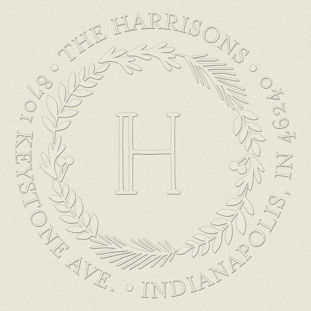 Monogram Wreath Custom Embosser Plate