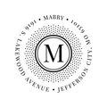 Monogram Dots Custom Stamp