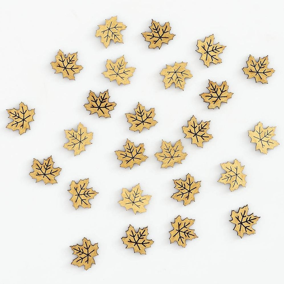 Metallic Wooden Leaves