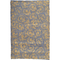 Gold Stripe Floral on Slate Handmade Paper