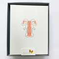 Monogram Letterpress T Stationery Set