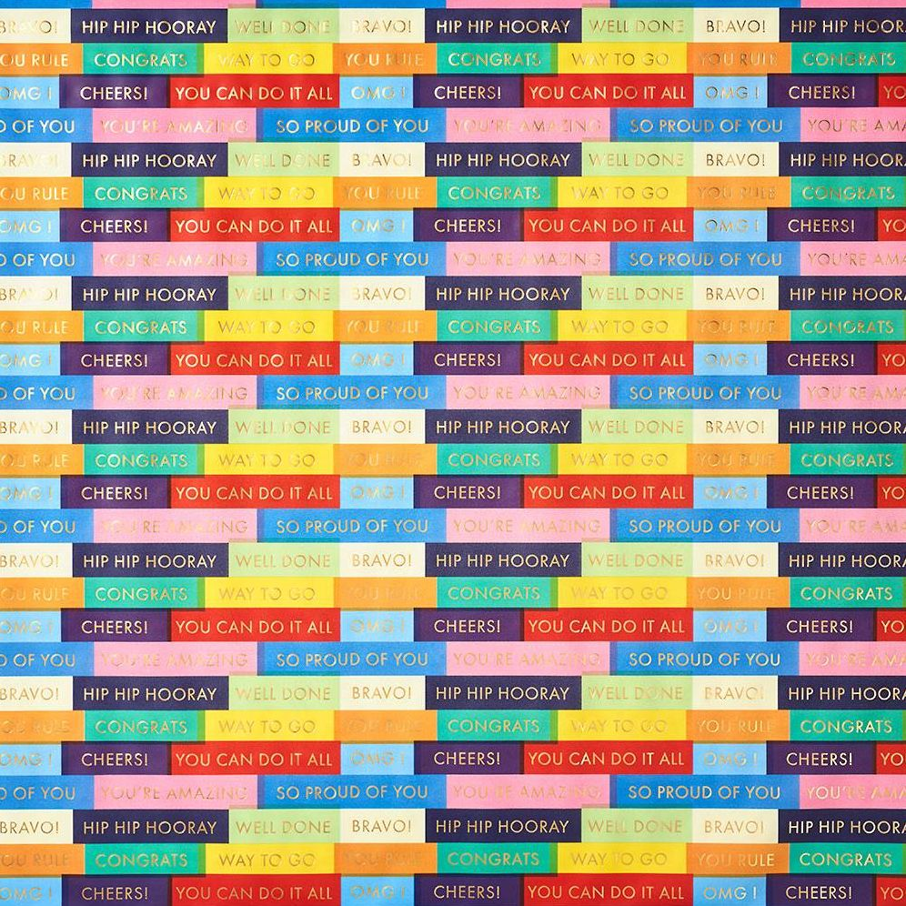 Colorful Stripe Congrats Stone Wrapping Paper