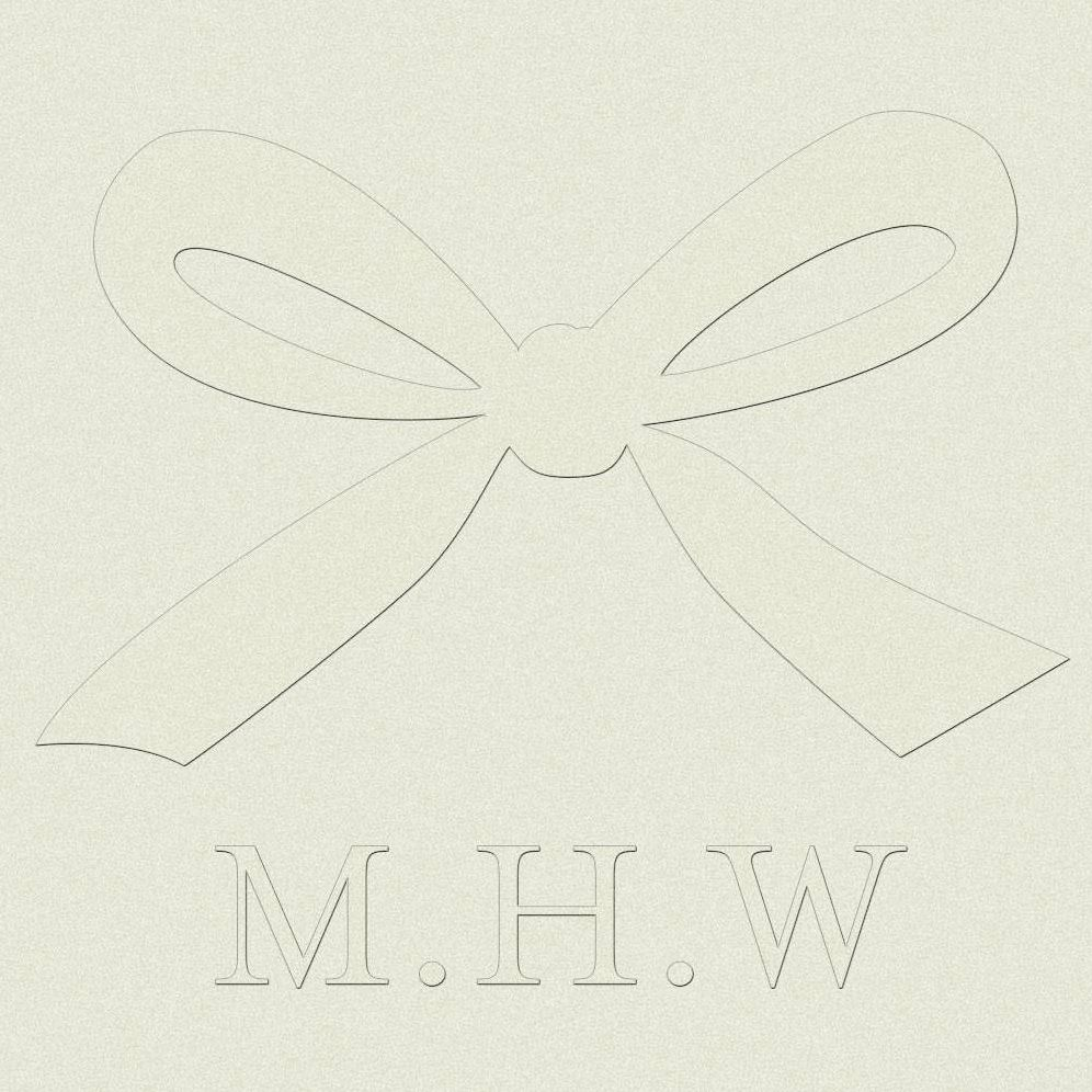 Monogram Bow Custom Embosser Plate with Embossing Tool