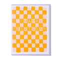 Orange Checkerboard Birthday Card