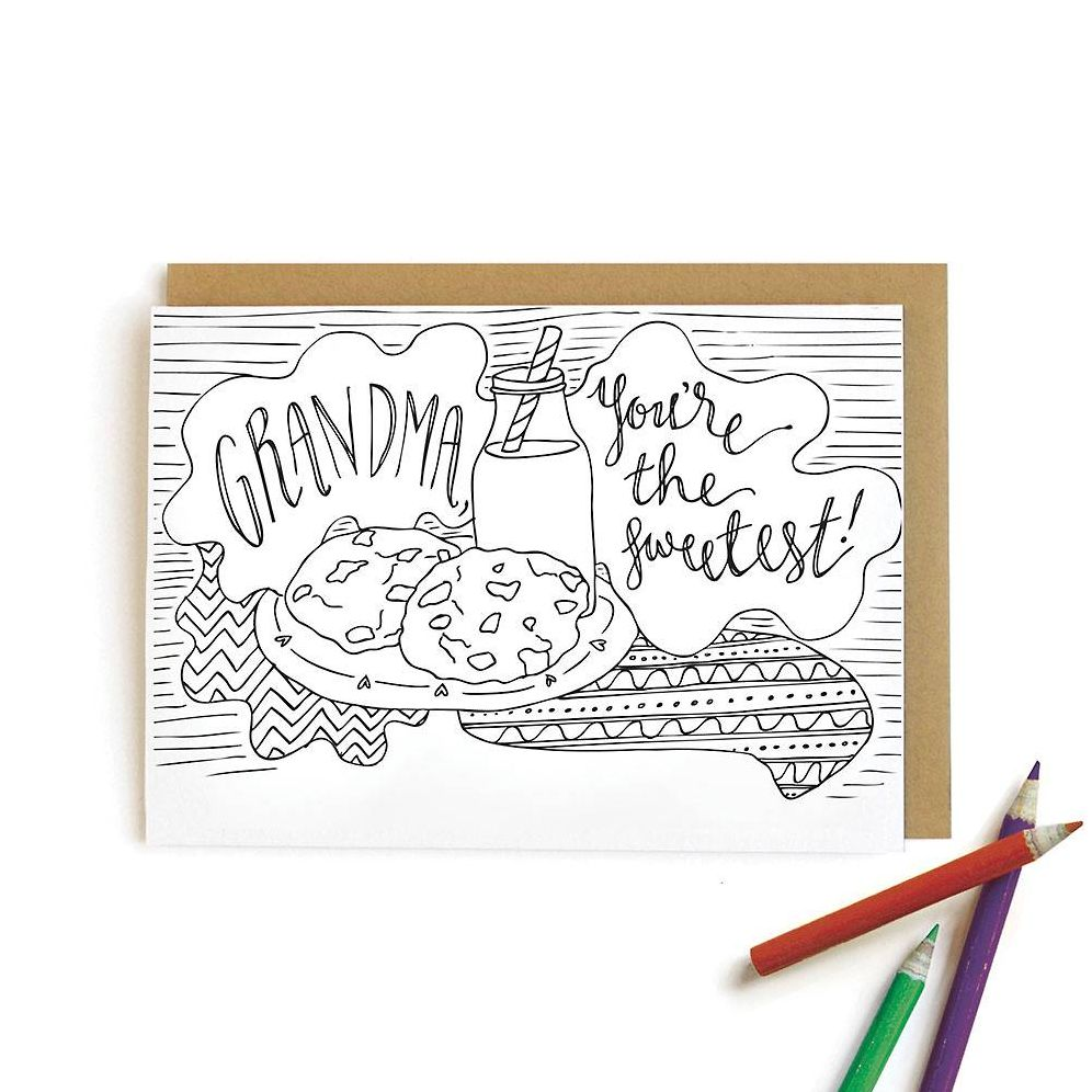 Grandma Color In Birthday Card