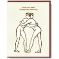 Man Hug Greeting Card