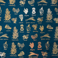 Metallic Herbs on Dark Teal Handmade Paper
