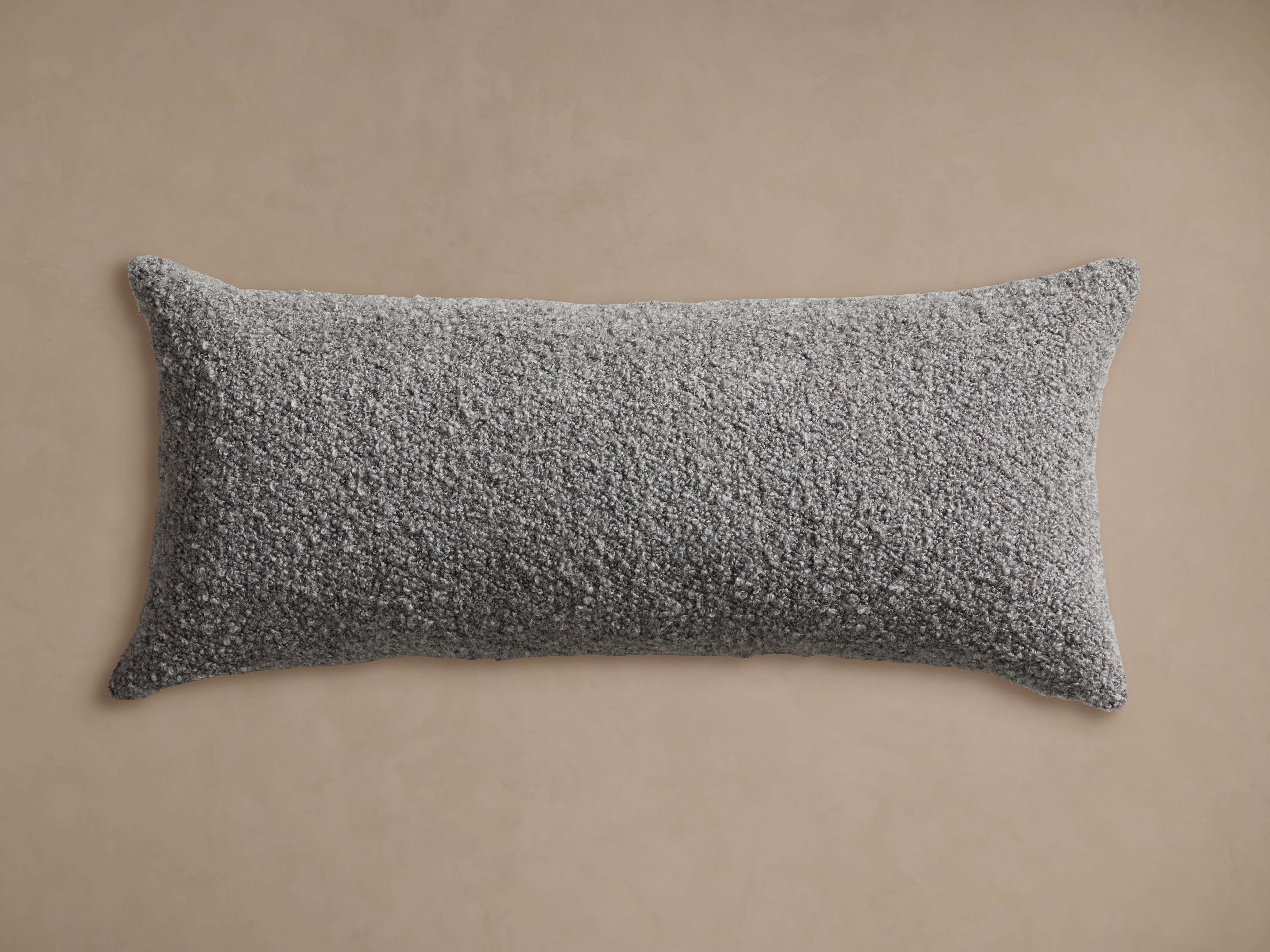 Boucle Lumbar Pillow Cover in Grey