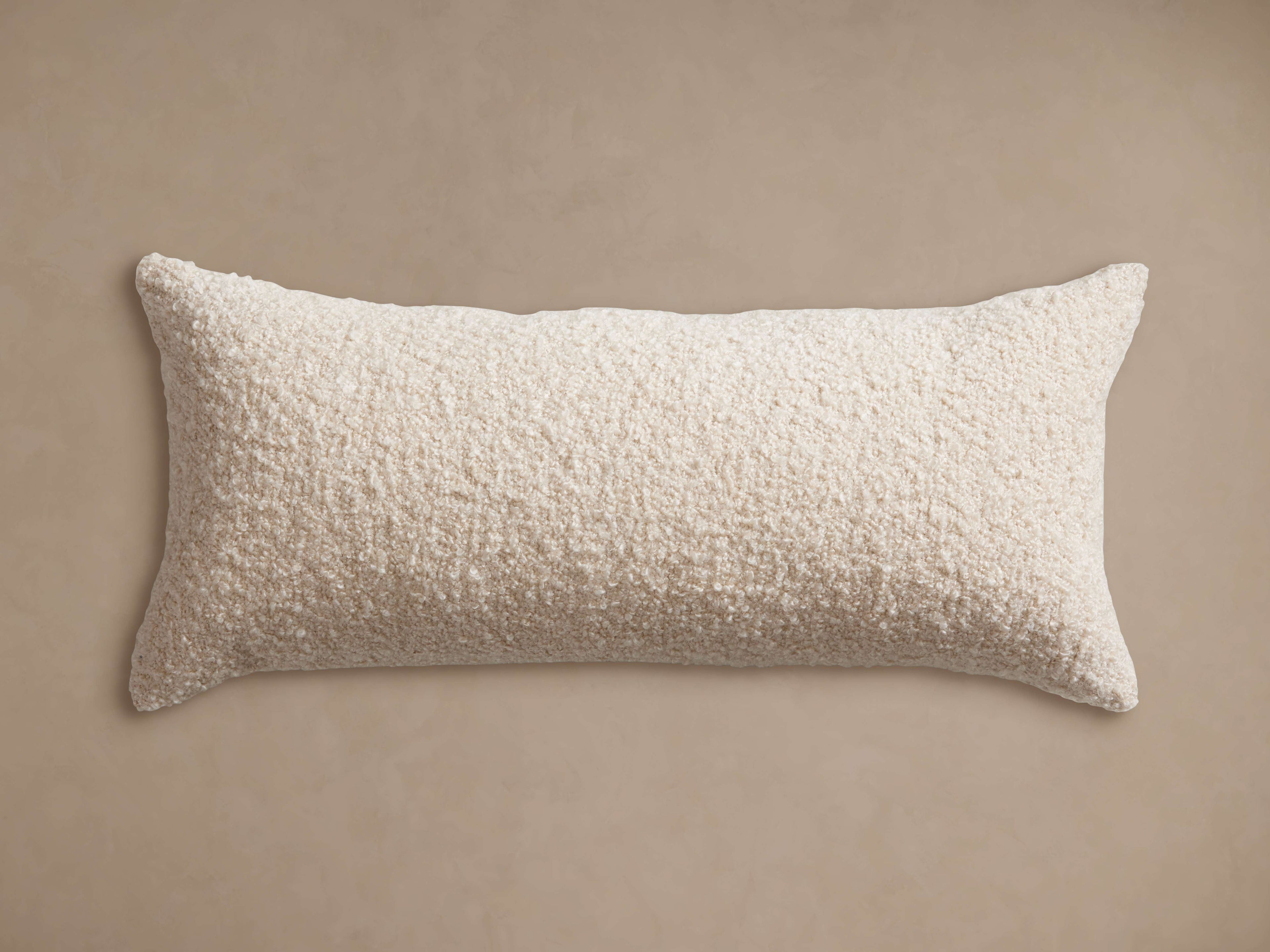 Boucle Lumbar Pillow Cover in Ivory