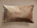 Whipstitch Hide Lumbar Pillow in Tan