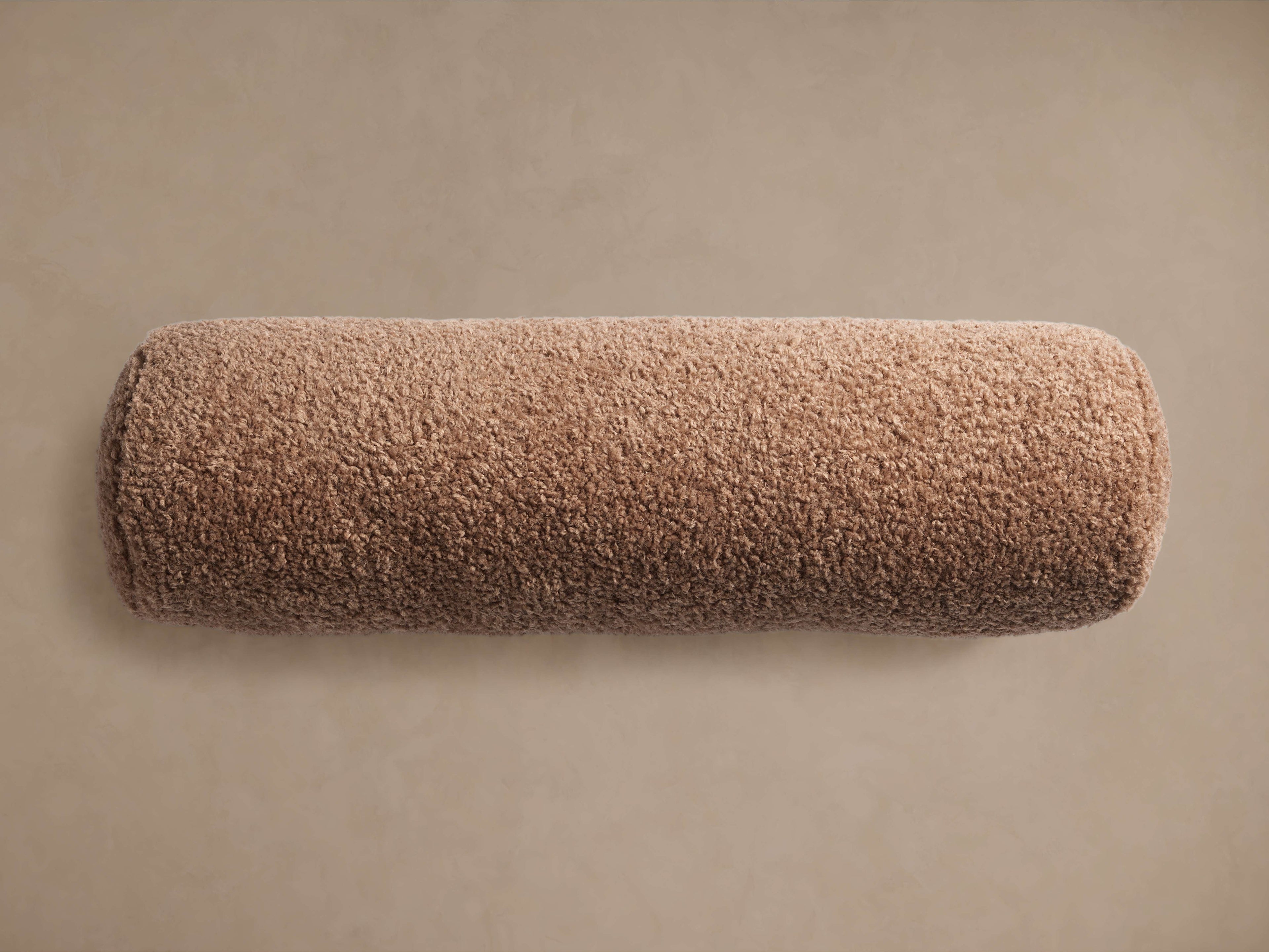 Faux Sherpa Bolster Pillow in Dune