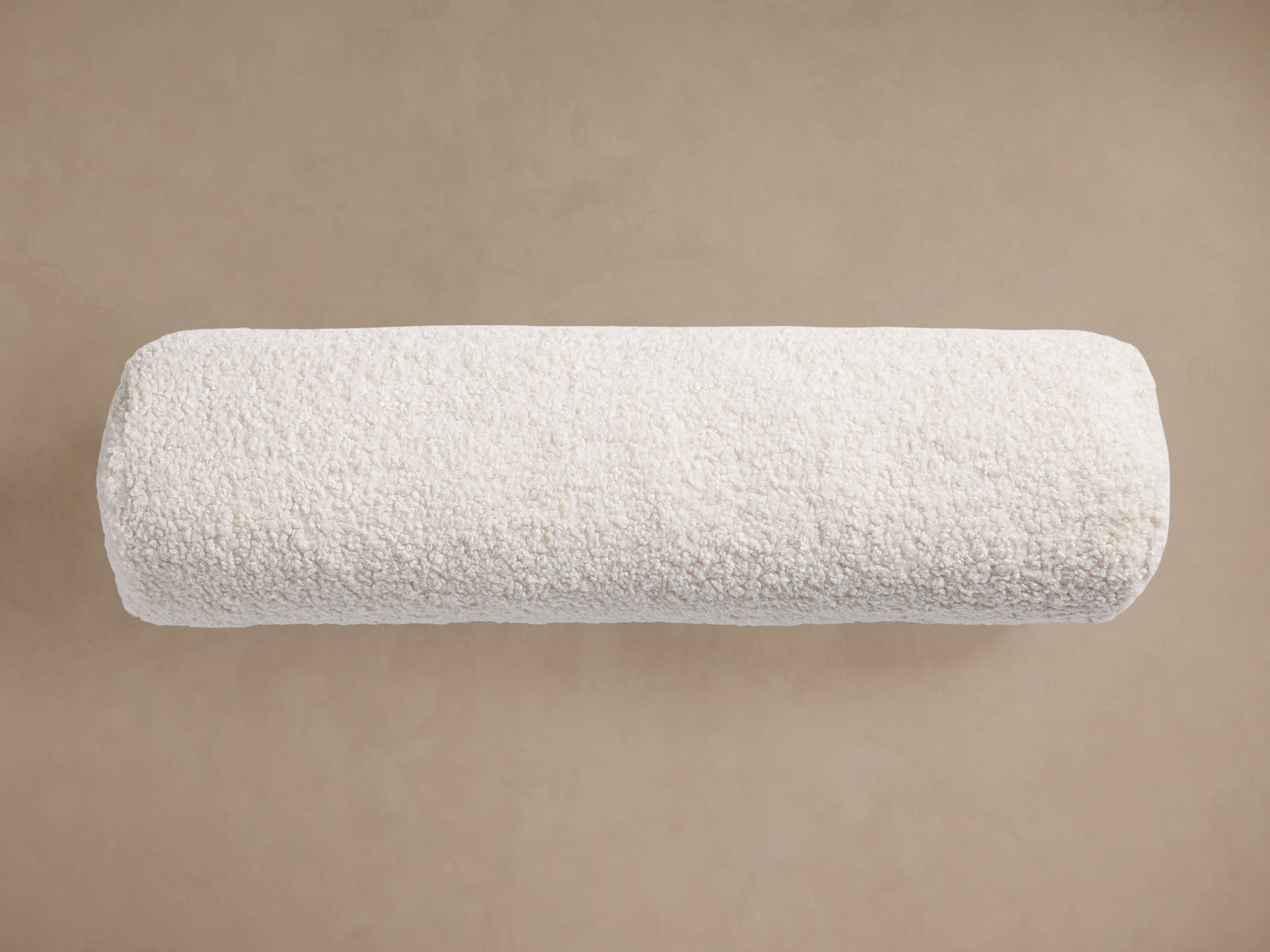 Faux Sherpa Bolster Pillow in Ivory