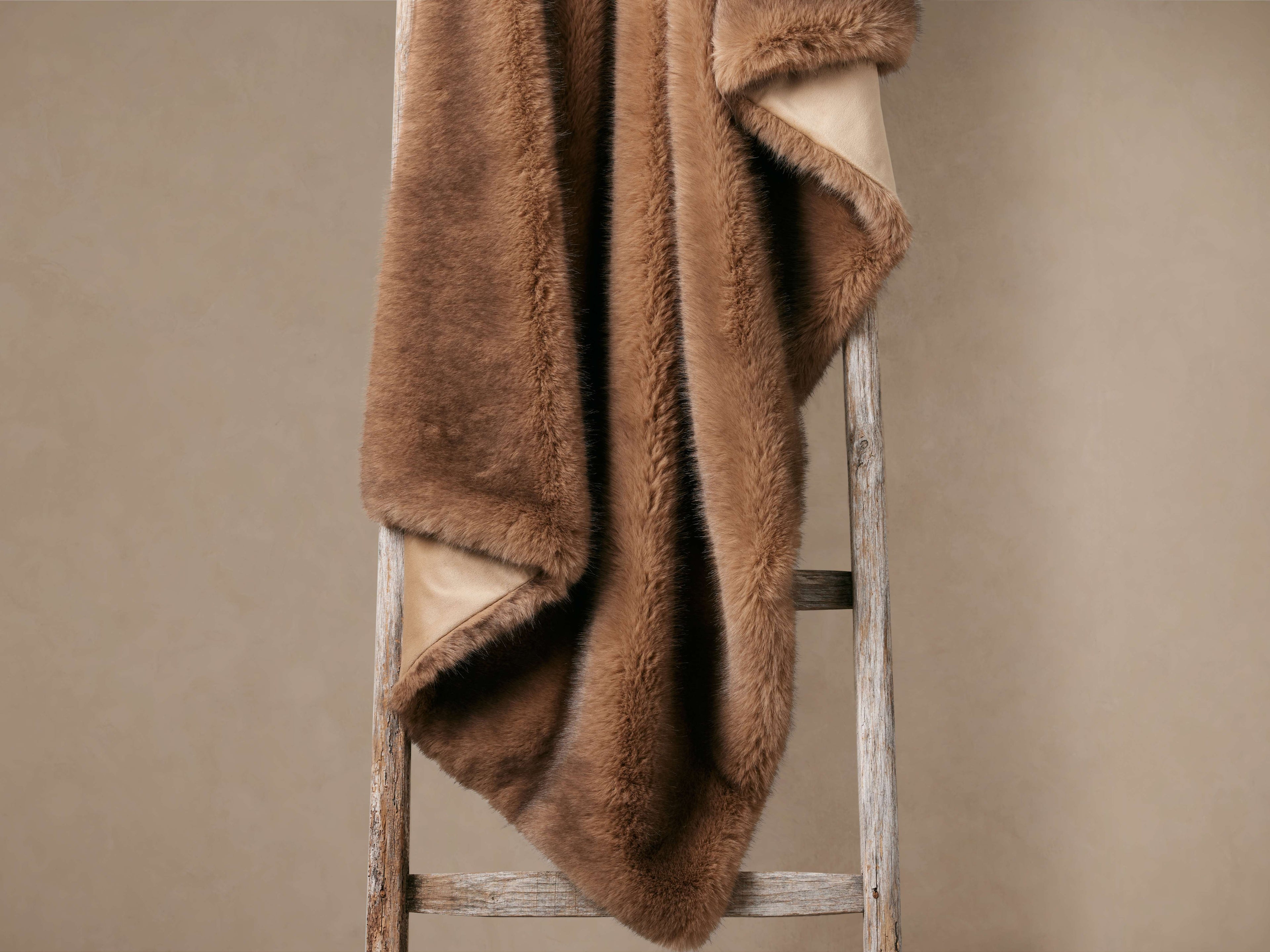 Fairbanks Faux Fur Throw in Sable