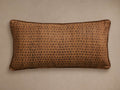 Joni Printed Raw Silk Lumbar Pillow Cover in Umber
