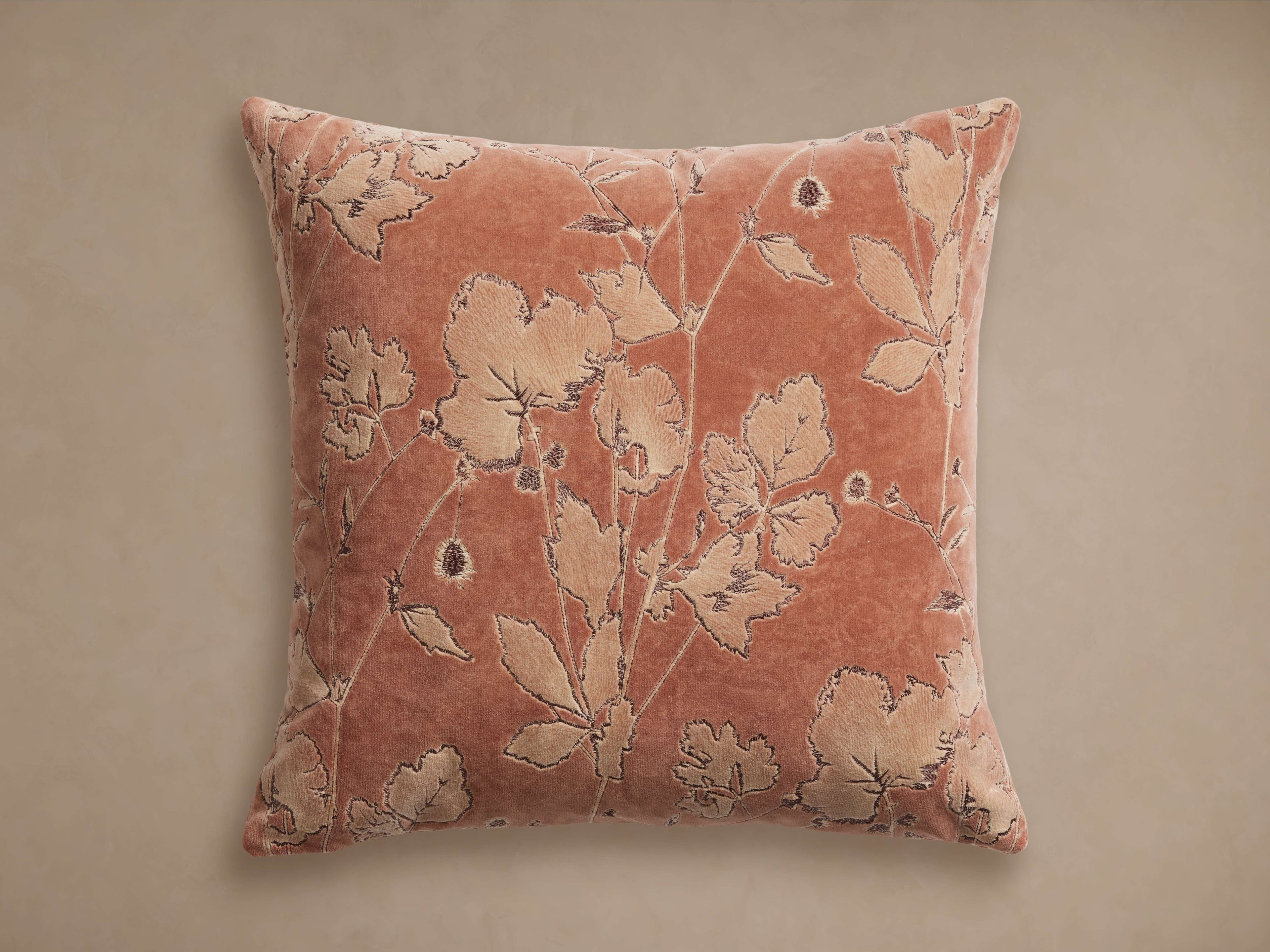 Kaylan Embroidered Botanical Pillow