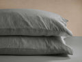 Italian Garment-Dyed Linen Standard Pillowcases in Charcoal (Set of 2)