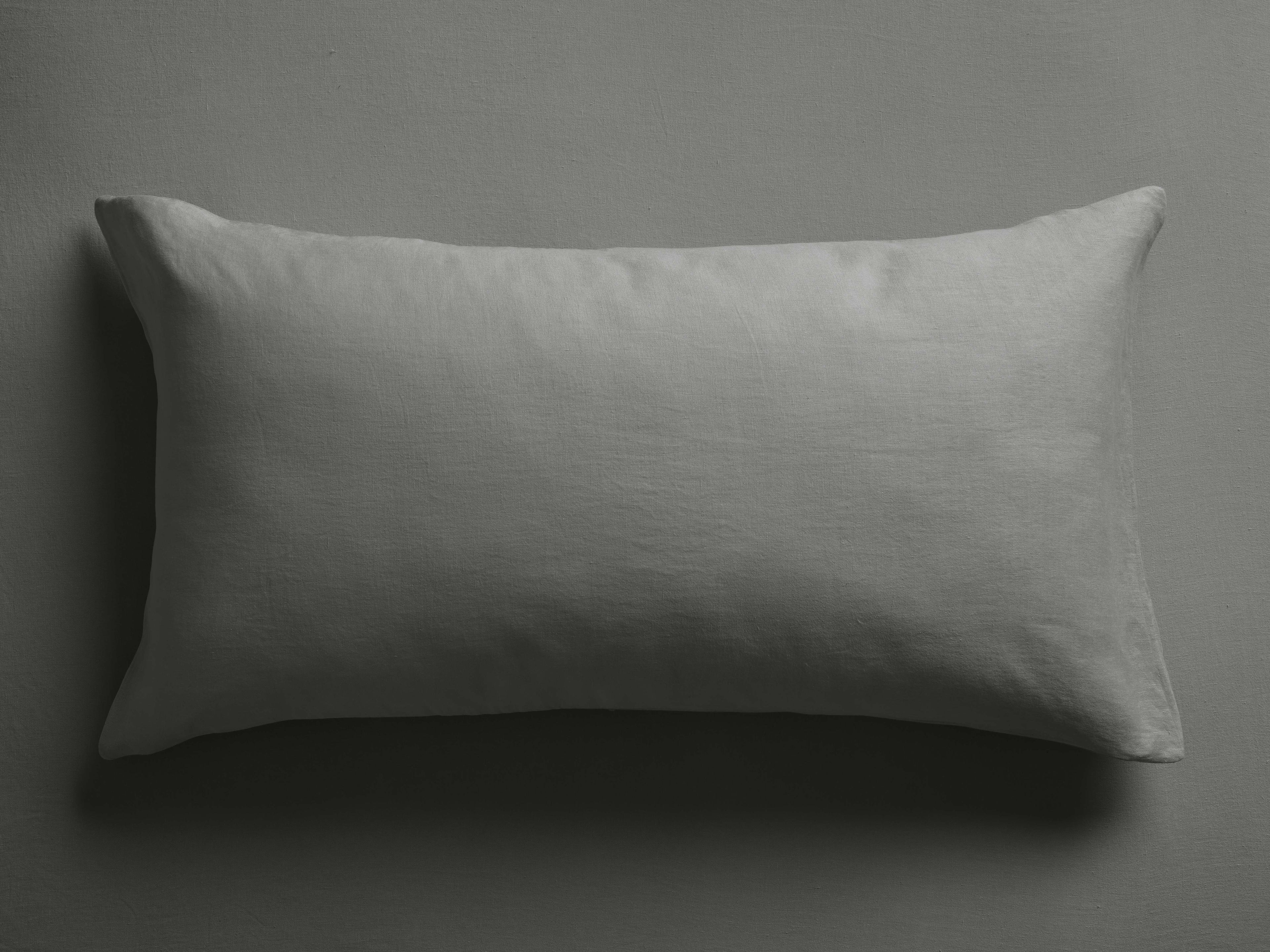 Italian Garment-Dyed Linen Sham in Charcoal