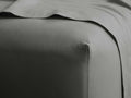 Italian Garment-Dyed Percale King Fitted Sheet in Charcoal