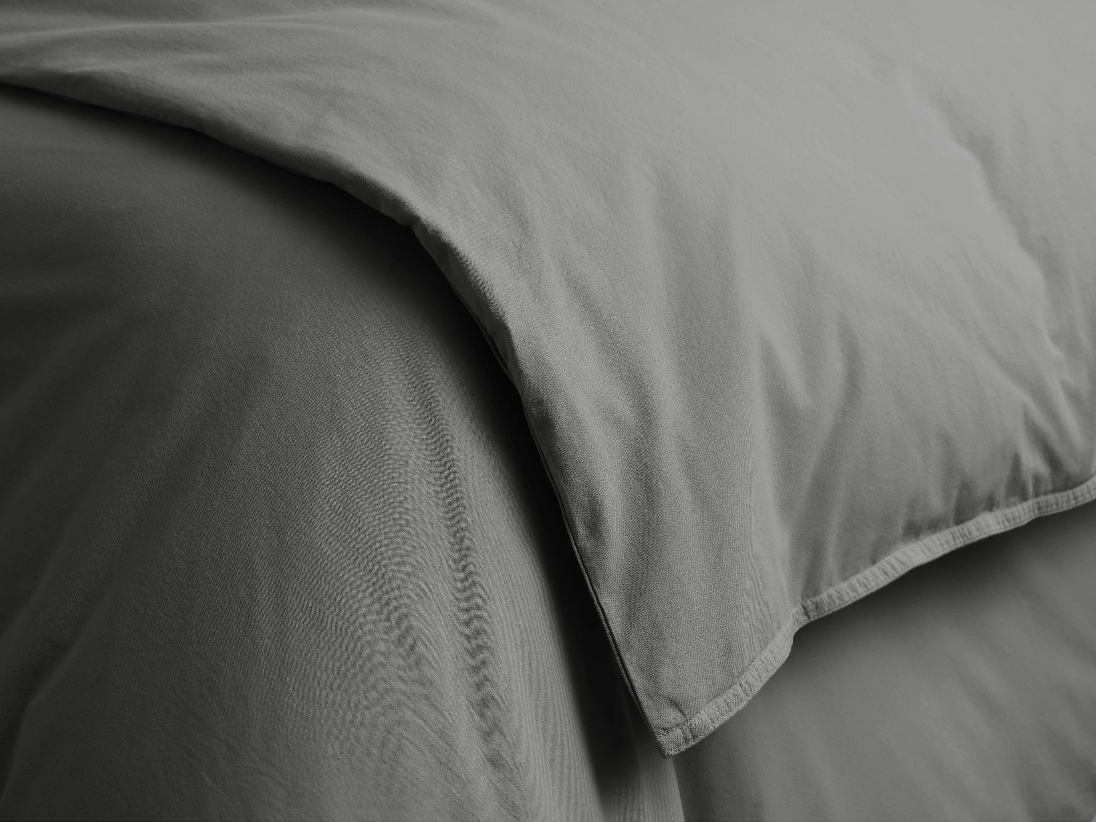 Italian Garment-Dyed Percale Duvet in Charcoal