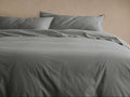 Italian Garment-Dyed Percale Duvet Set in Charcoal