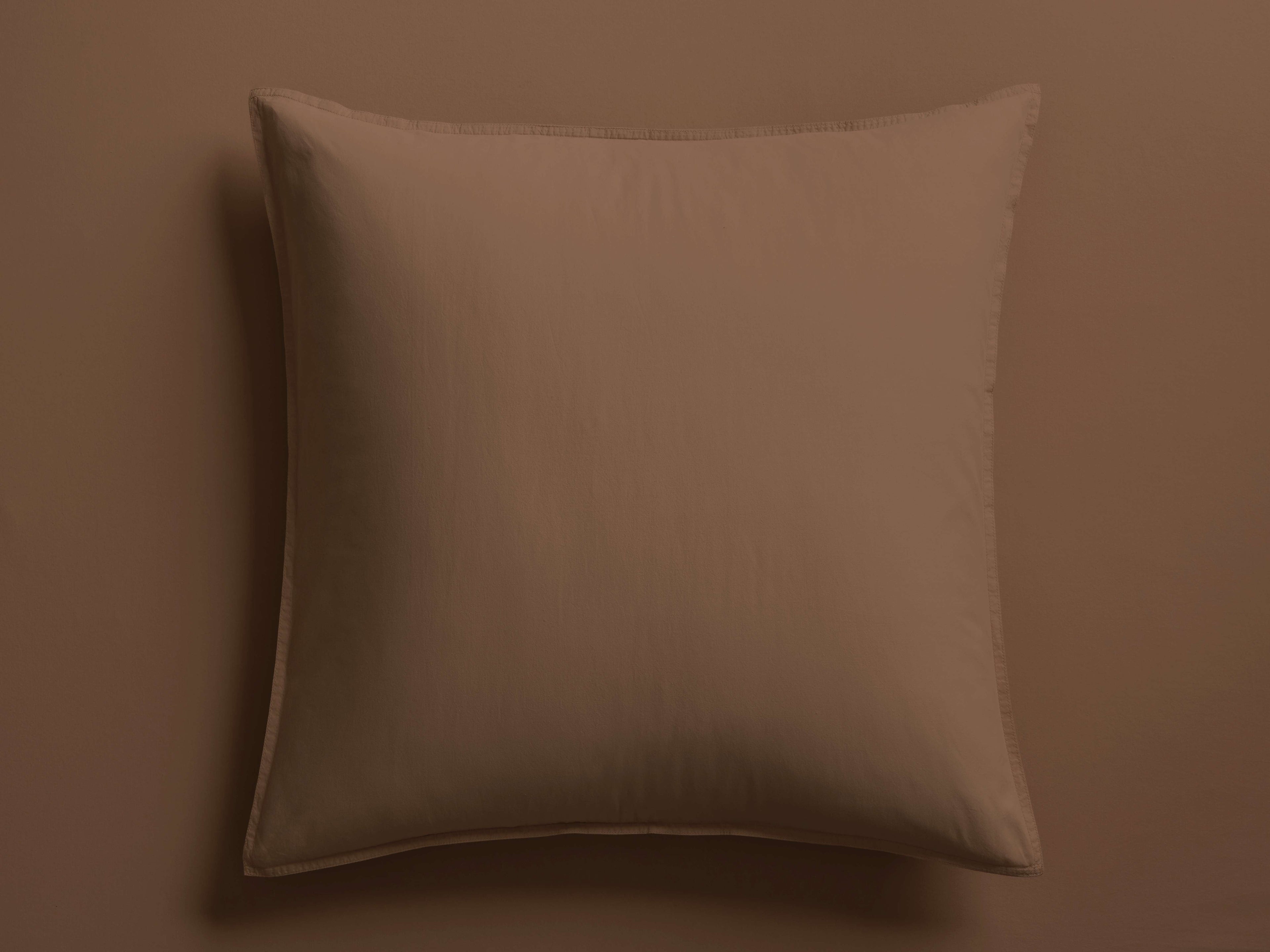 Italian Garment-Dyed Percale Sham in Clay