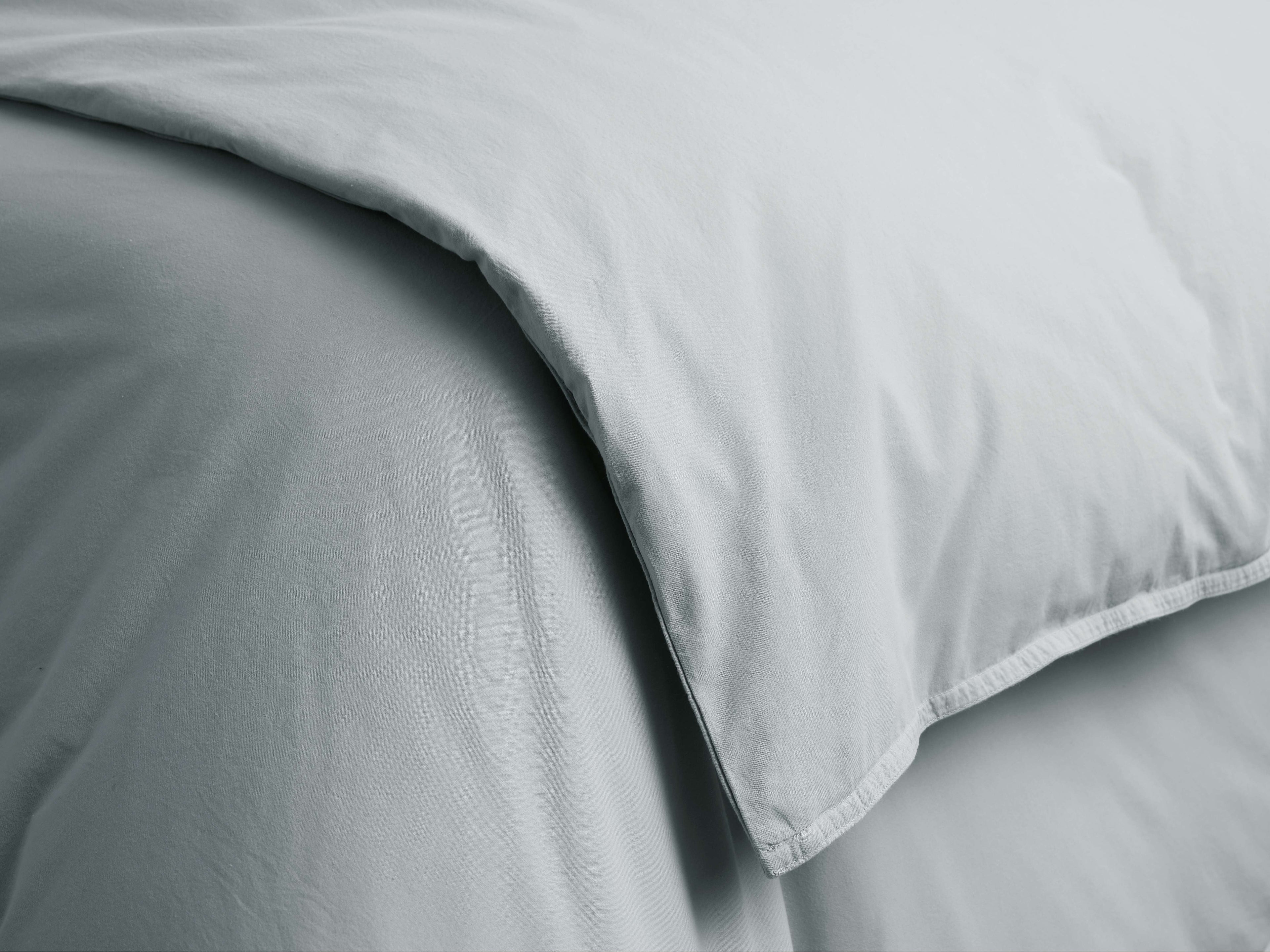 Italian Garment-Dyed Percale Duvet in Sky