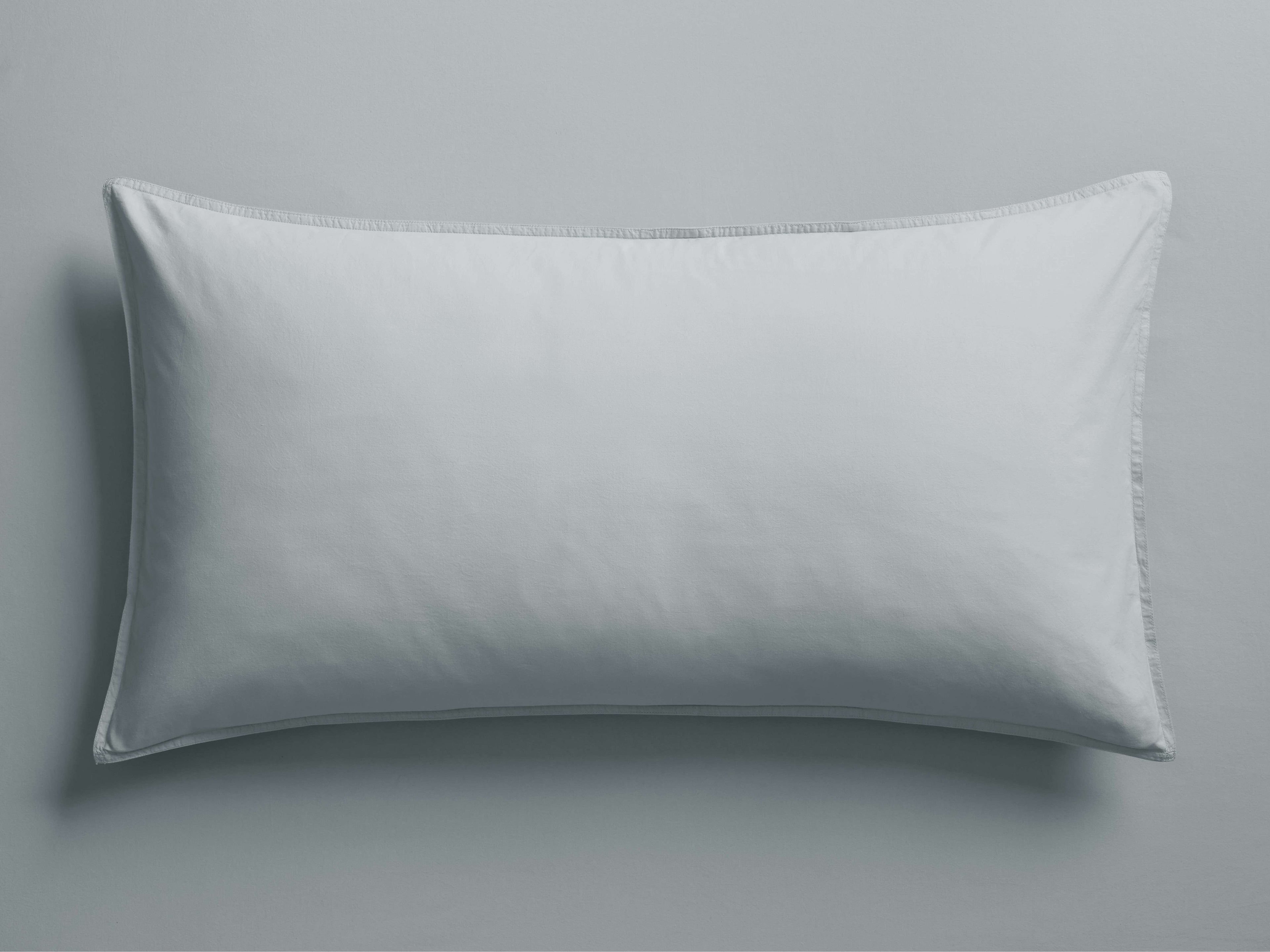 Italian Garment-Dyed Percale Sham in Sky