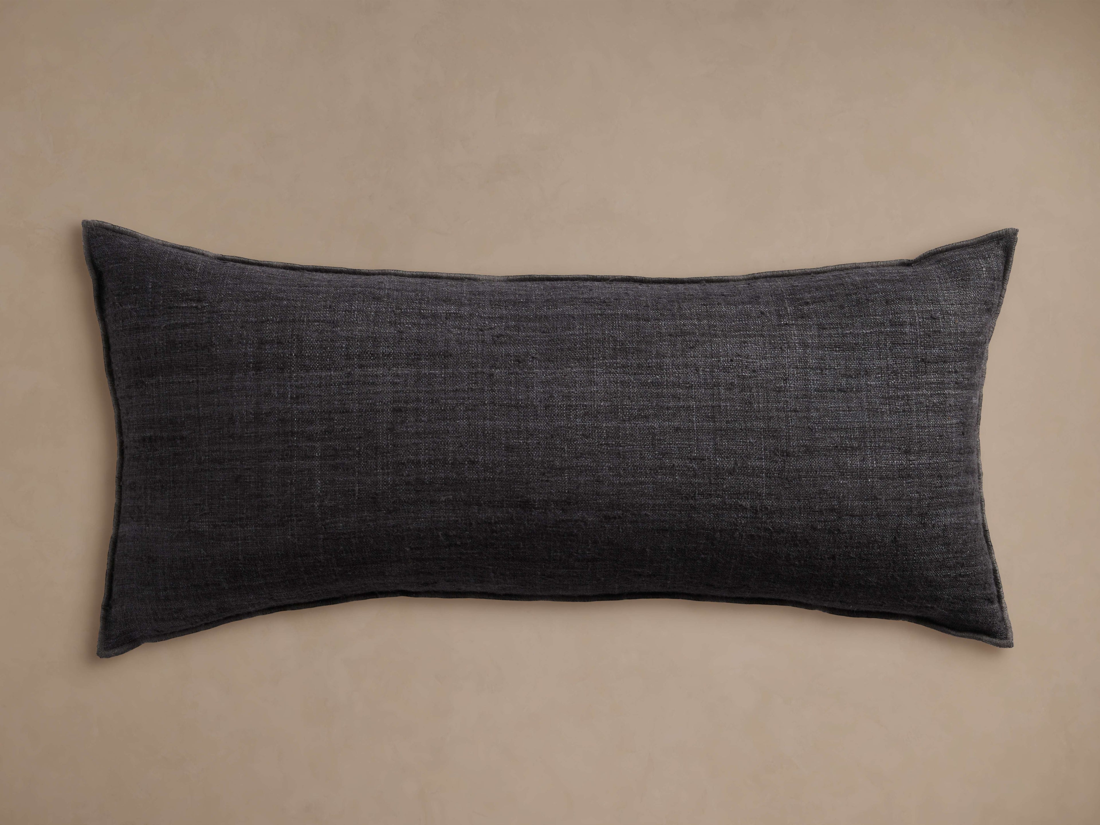 Raw Silk 31" Lumbar Pillow Cover in Carbon