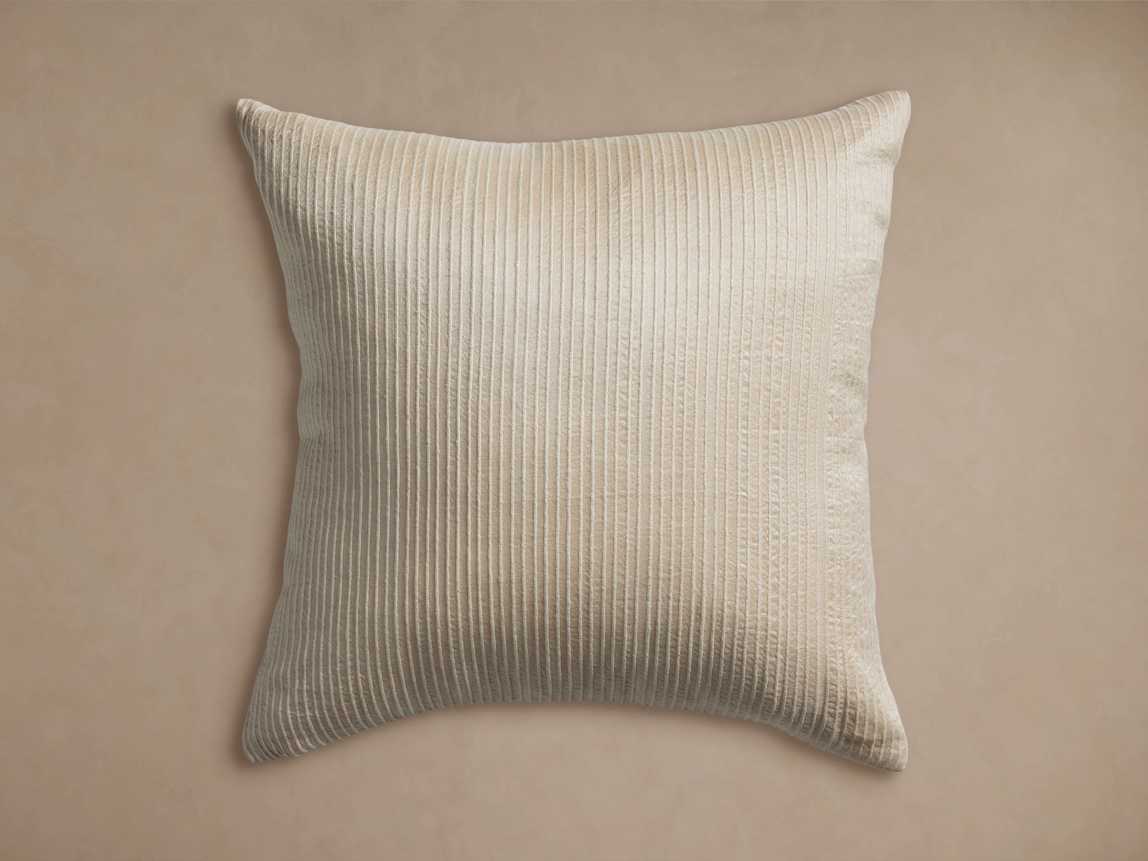 Raw Silk Ribbed Pillow Cover in Cashmere