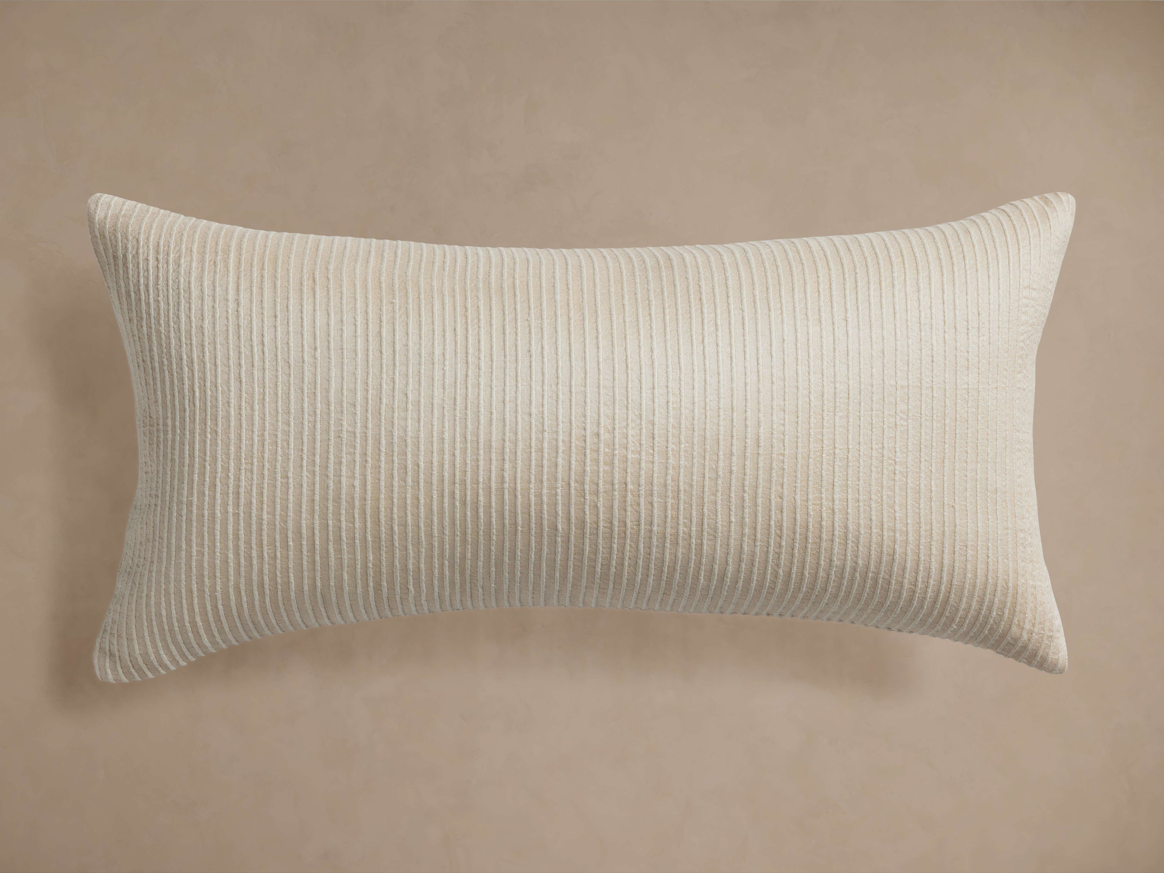 Raw Silk Ribbed Lumbar Pillow Cover