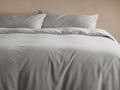 Italian Garment-Dyed Sateen Queen Duvet Set in Fog