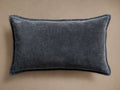 Stone Washed Velvet Lumbar Pillow in Indigo