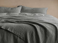 Zehra Linen Bed Blanket in Charcoal