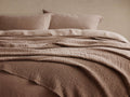 Zehra Linen Bed Blanket in Clay