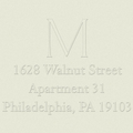 Single Monogram Custom Embosser Plate with Embossing Tool