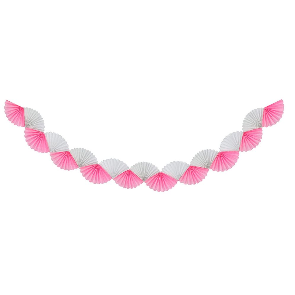 Tissue Paper Garland,Light Pink/White