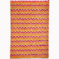 Orange and Magenta Batik Chevron Handmade Paper