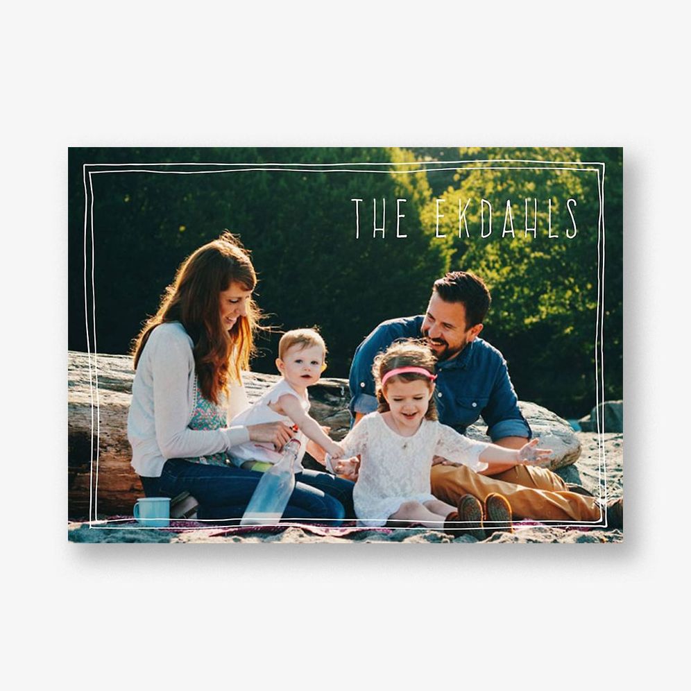 Double Hand Drawn Border Photo Card