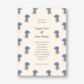 Dianthus Floral Blue Wedding Invitation